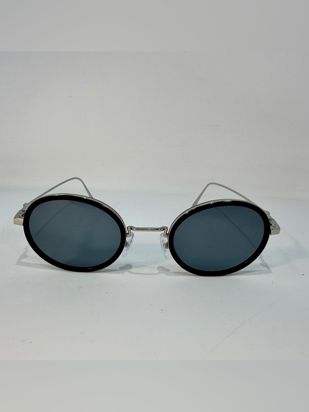 Robert Mitchel Eyeglasses Frames Round RM 202115 BK/SI 47-23-145 FRAMES ONLY